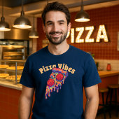 Retro psychedelische pizza t-shirt