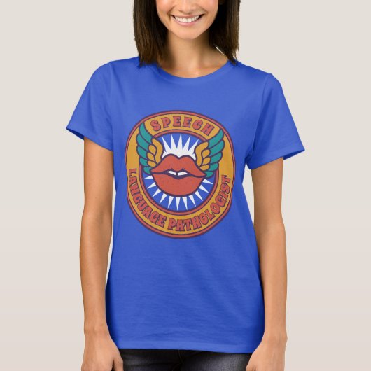 Retro psychedelische spraak-taal patholoog SLP T-shirt (Voorkant)