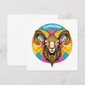 Retro Psychedelische Steenbok Zodiac Geit Dec Jan (Voorkant / Achterkant)