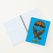 Retro Psychedelische Vogel & Parachute Notitieboek (Binnen)