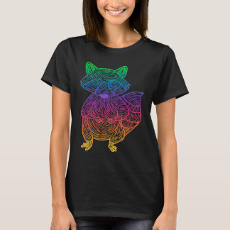 Retro Psychedelische Wasbeer Afvalpanda Dier T-shirt