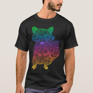 Retro Psychedelische Wasbeer Afvalpanda Dier T-shirt