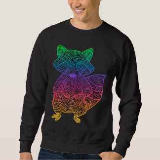 Retro Psychedelische Wasbeer Afvalpanda Dier Trui