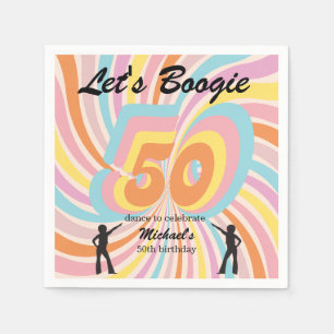Retro Psycho Boogie Kleurrijke 50e verjaardag voor Servet