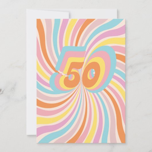 Retro Psycho Boogie Kleurrijke Mannen 50ste verjaa Kaart (Voorkant)