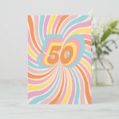 Retro Psycho Boogie Kleurrijke Mannen 50ste verjaa Kaart (Staand voorkant)