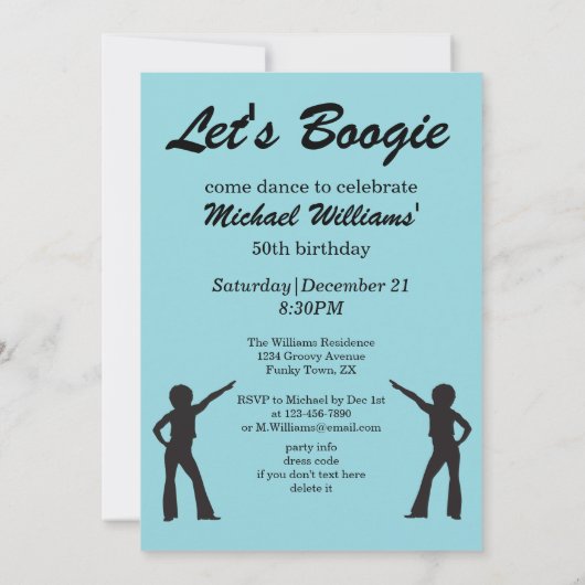 Retro Psycho Boogie Kleurrijke Mannen 50ste verjaa Kaart (Achterkant)