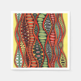 Retro Psychodelisch Abstract Golfpatroon Papieren Servet