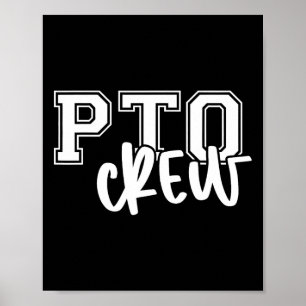 Retro Pto Crew Ouder Leerkracht Organisatie Terug Poster