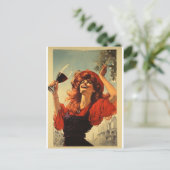 Retro - pub - vintage - vin - briefkaart (Staand voorkant)