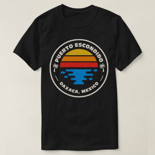 Retro Puerto Escondido Oaxaca Mexico  strand T-shirt (Design voorkant)