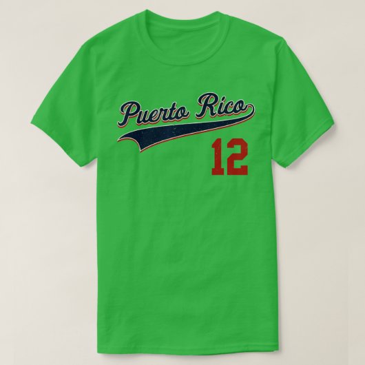 Retro Puerto Rico Beisbol Jersey Boricua Baseball T-shirt (Design voorkant)