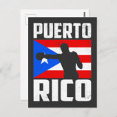 Retro  Puerto Rico Flag Boxing Briefkaart (Voorkant / Achterkant)