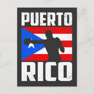 Retro  Puerto Rico Flag Boxing Briefkaart