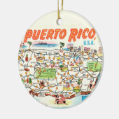 Retro Puerto Rico Kaart Ornament (Links)