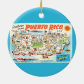 Retro Puerto Rico Kaart Ornament (Achterkant)