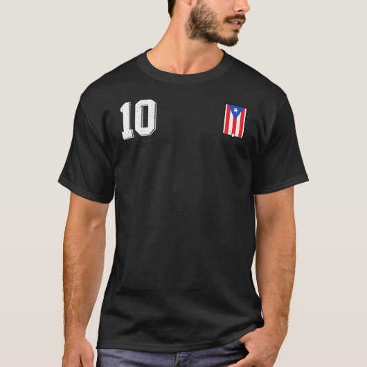 Retro Puerto Rico Voetbal Camiseta Futbol Football T-shirt (Voorkant)