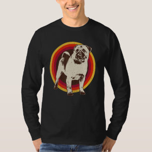 Retro Pug Mops Carlin Hondenras Schattig T-shirt