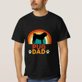 Retro Pug Papa T-shirt