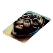 Retro Pug schilderij Magneet (Linkerzijde)