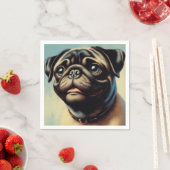 Retro Pug schilderij Servet (Insitu)