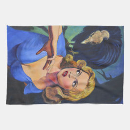 Retro Pulp Horror Theedoek met Buizerd