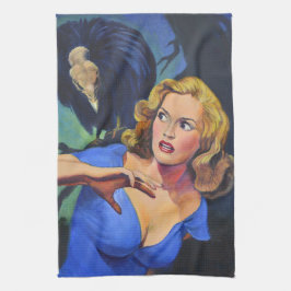Retro Pulp Horror Theedoek met Buizerd