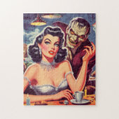 Retro Pulp Pin-up en Monster Legpuzzel (Verticaal)