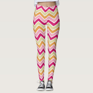 Retro Pulse: Multi-Kleur Zig-Zag Chevron Leggings