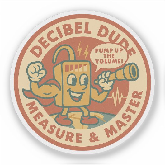 Retro Pump het Volume Geluid Sticker (Voorkant)