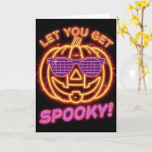 Retro Pumpkin Disco Halloween Greeting Card – 5x7 Kaart (Gele Bloem)