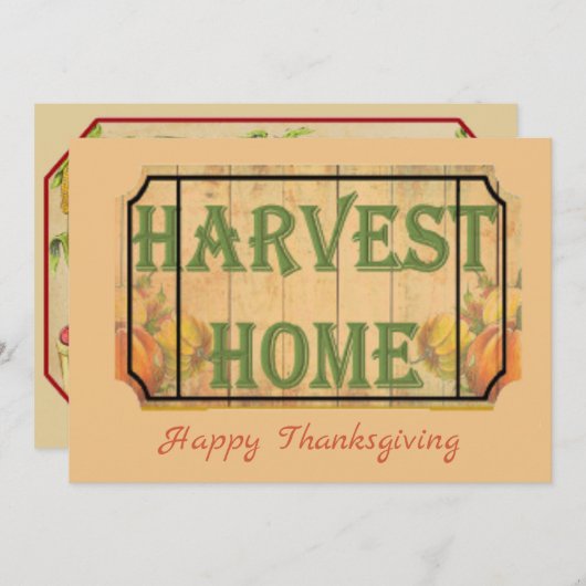 Retro Pumpkin Happy Thanksgiving Day Greetings Feestdagenkaart (Voorkant / Achterkant)