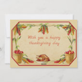 Retro Pumpkin Happy Thanksgiving Day Greetings Feestdagenkaart (Achterkant)