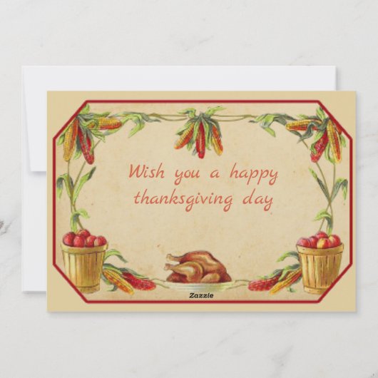 Retro Pumpkin Happy Thanksgiving Day Greetings Feestdagenkaart (Achterkant)