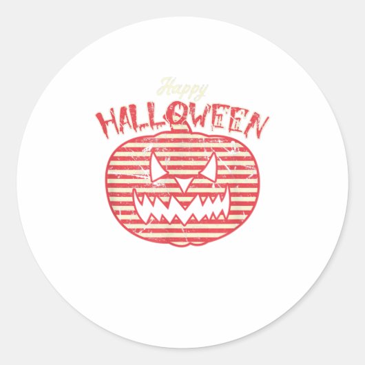 Retro Pumpkin I Costume Ronde Sticker (Voorkant)