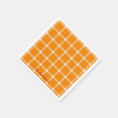 Retro Pumpkin Orange Gingham Halloween Party Servet (Hoek)