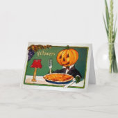 Retro Pumpkin Pie Halloween Kaart (Voorkant)