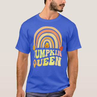 Retro PUMPKIN QUEEN Rainbow Carver Lady Herfst Car T-shirt