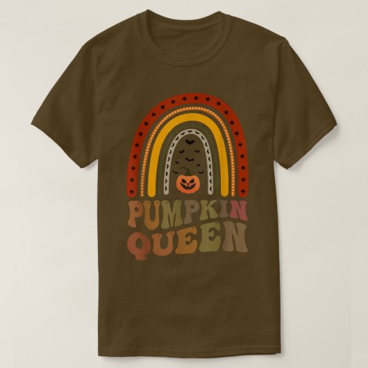 Retro PUMPKIN QUEEN Rainbow Carver Lady Herfst Car T-shirt (Design voorkant)