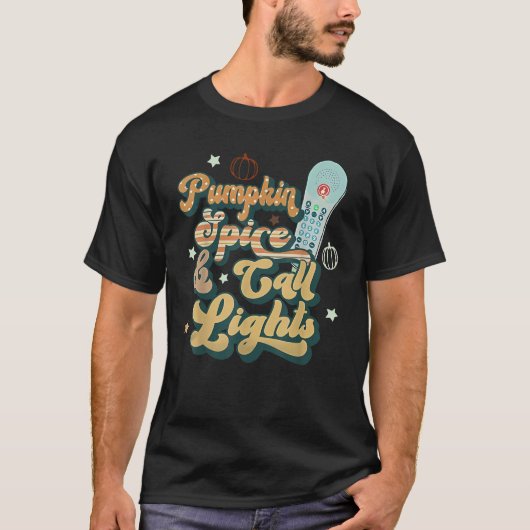 Retro Pumpkin Spice And Call Lights ER ICU Nurse H T-shirt (Voorkant)