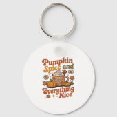 Retro Pumpkin Spice Everything Nice Classic T-Shir Sleutelhanger (Voorkant)