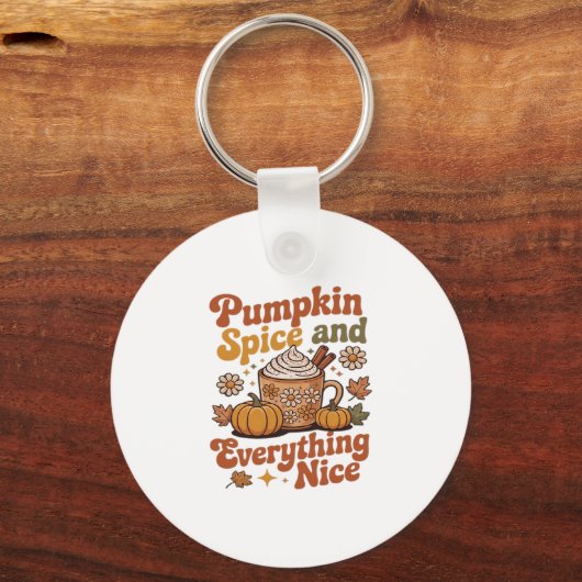 Retro Pumpkin Spice Everything Nice Classic T-Shir Sleutelhanger (Voorkant)