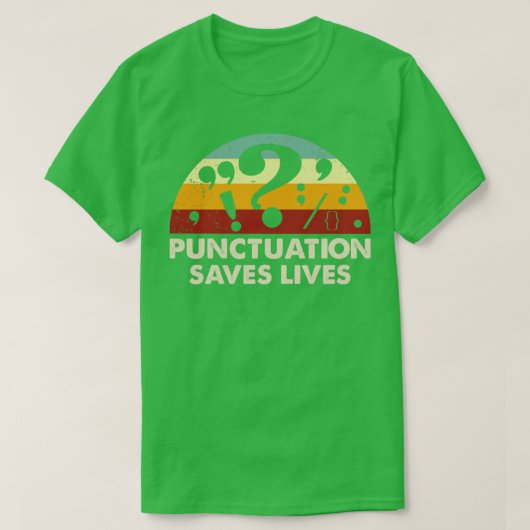 Retro Punctuatie slaat levens op T-shirt (Design voorkant)