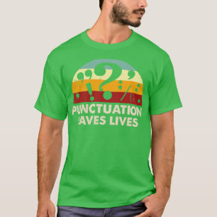 Retro Punctuatie slaat levens op T-shirt