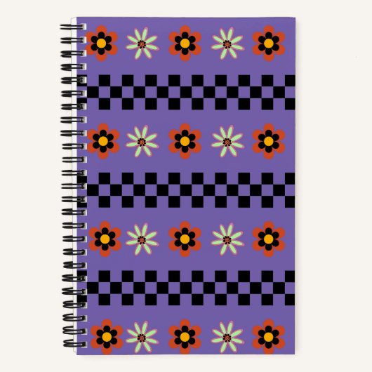 Retro Punk Bloemen Notitieboek (Voorkant)