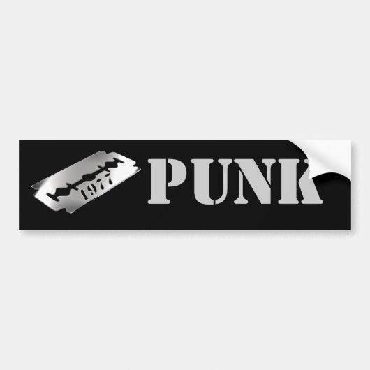 Retro Punk Razor Blade 1977 Bumpersticker (Voorkant)