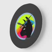 Retro Punk vibe Black Cat Grote Klok (Hoek)