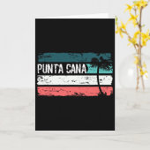 Retro Punta Cana Distressed  Kaart (Gele Bloem)