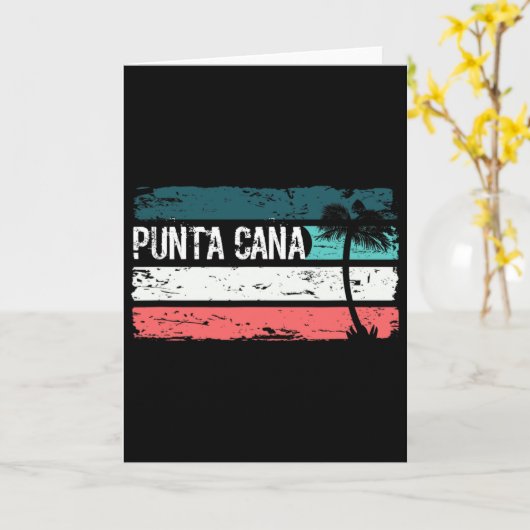 Retro Punta Cana Distressed Kaart (Gele Bloem)