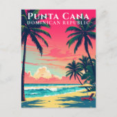 Retro Punta Cana Dominicaanse Republiek Beach Trav Briefkaart (Voorkant)